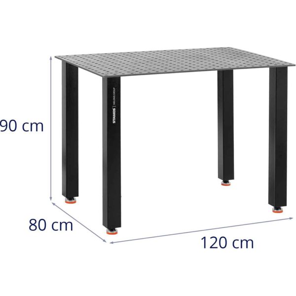 Stół spawalniczy montażowy perforowany blat 6 mm 120 x 80 cm do 100 kg - obrazek 6