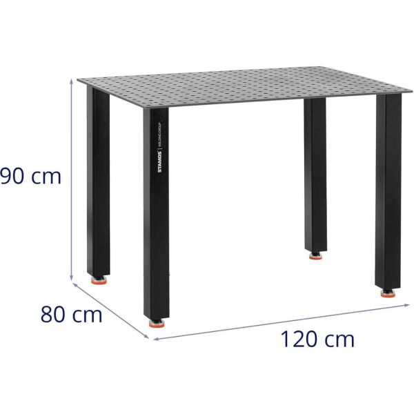 Stół spawalniczy montażowy perforowany blat 10 mm 120 x 80 cm do 150 kg - obrazek 6