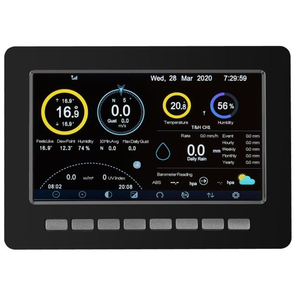 Bezprzewodowa stacja meteorologiczna pogodowa solarna 7w1 LCD WiFi 100m - obrazek 3