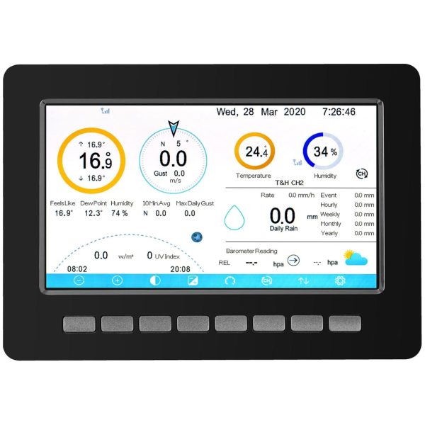 Bezprzewodowa stacja meteorologiczna pogodowa solarna 7w1 LCD WiFi 100m - obrazek 4