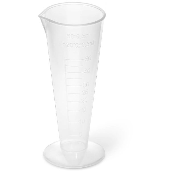 Zlewka laboratoryjna plastikowa z podziałką 50 ml - 10 szt. - obrazek 2