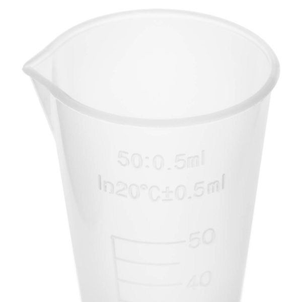Zlewka laboratoryjna plastikowa z podziałką 50 ml - 10 szt. - obrazek 3