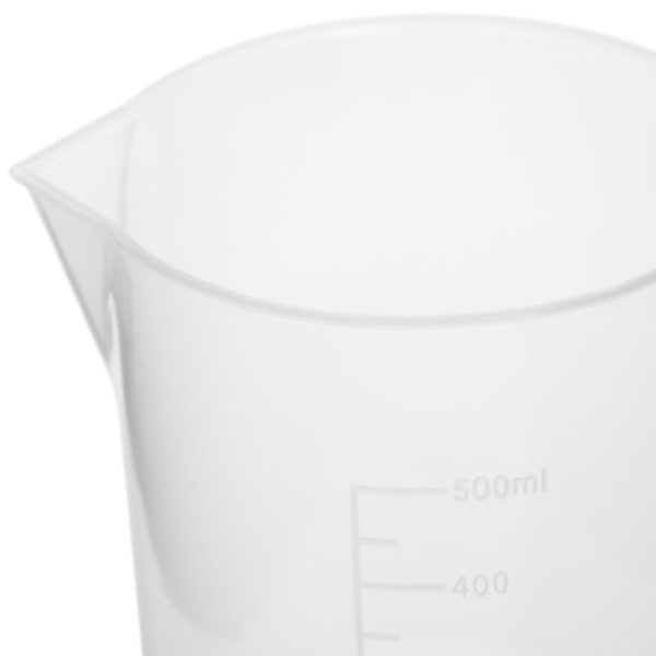 Zlewka laboratoryjna plastikowa z podziałką 500 ml - 10 szt. - obrazek 3