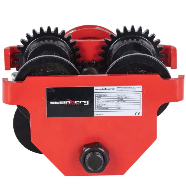 Wózek suwnicowy belkowy ręczny podwieszany z łańcuchem 65-110 mm 3 m 1000 kg 1 t - obrazek 5