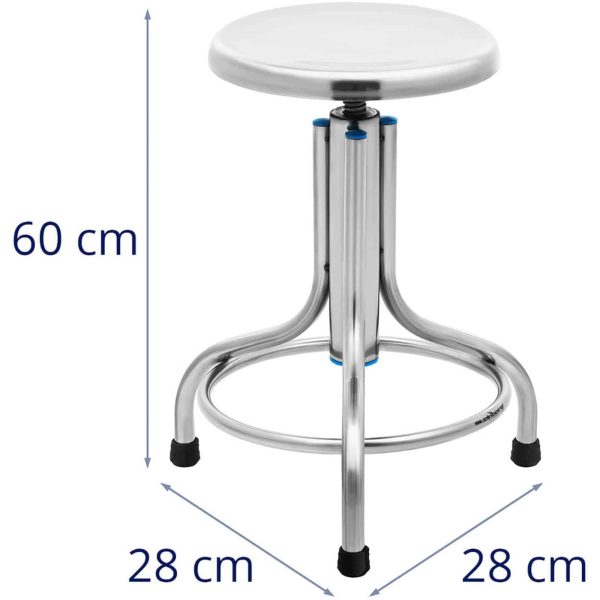 Taboret stołek laboratoryjny warsztatowy ze stali nierdzewnej 45-60 cm do 150 kg - obrazek 5