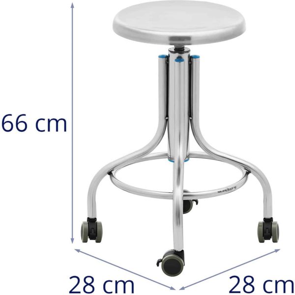 Taboret stołek laboratoryjny warsztatowy ze stali nierdzewnej 45-60 cm do 100 kg - obrazek 5