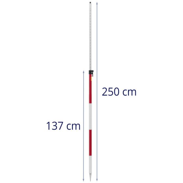 Tyczka geodezyjna pod pryzmat lustro składana śr. 32mm długość 2.5m - obrazek 6