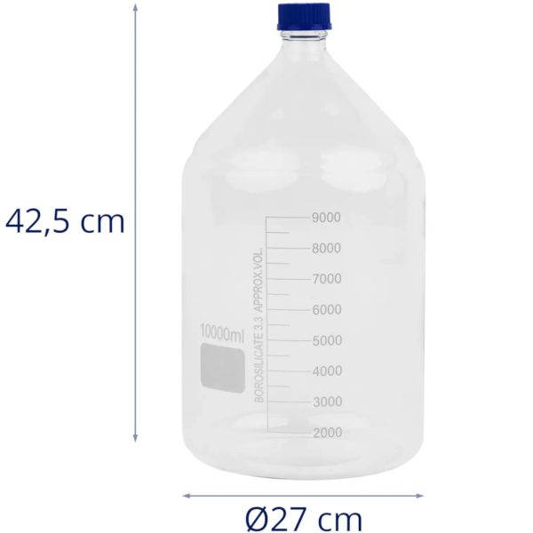 Butelka laboratoryjna ze szkła borokrzemowego 3.3 10 l - obrazek 2