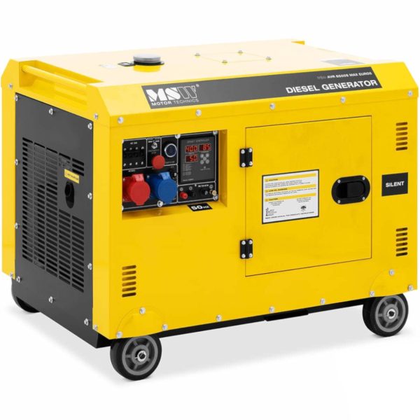 Agregat generator prądotwórczy diesel na kółkach 240/400 V 8500 W 10 kVA 30 l - obrazek 2