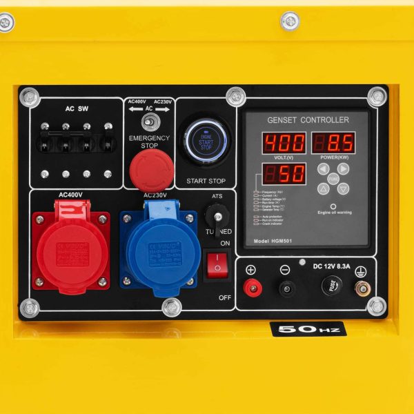 Agregat generator prądotwórczy diesel na kółkach 240/400 V 8500 W 10 kVA 30 l - obrazek 3