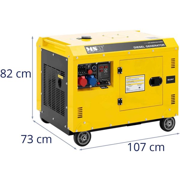 Agregat generator prądotwórczy diesel na kółkach 240/400 V 8500 W 10 kVA 30 l - obrazek 9