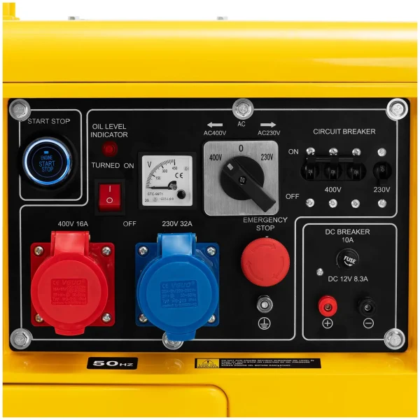 Agregat generator prądotwórczy diesel na kółkach 230/400 V 7500 W 8.75 kVA 16 l - obrazek 3