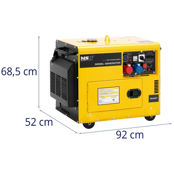 Agregat generator prądotwórczy diesel na kółkach 230/400 V 7500 W 8.75 kVA 16 l - obrazek 7