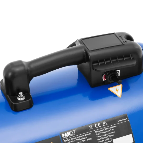 Wentylator dmuchawa przemysłowa budowlana z wężem 10 m 2700 m3/h śr. 280 mm - obrazek 3