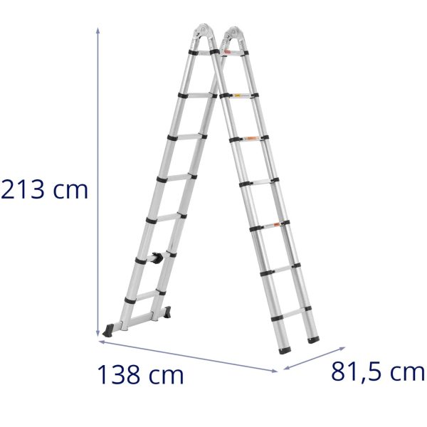 Drabina teleskopowa składana z aluminium 14 stopni 0.88-2.13/4.4 m - obrazek 7