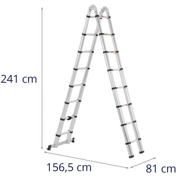Drabina teleskopowa składana z aluminium 16 stopni 0.92-2.42/5 m - obrazek 7