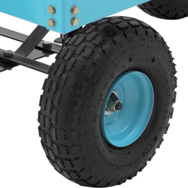 Wózek ogrodowy transportowy 2 poziomy z siatki do 150 kg - obrazek 4