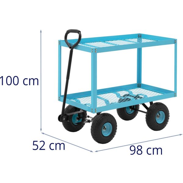 Wózek ogrodowy transportowy 2 poziomy z siatki do 150 kg - obrazek 5