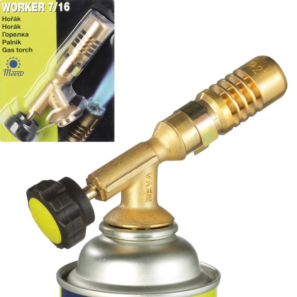 Palnik gazowy na kartusze PB z zaworem 7/16'' WORKER 1