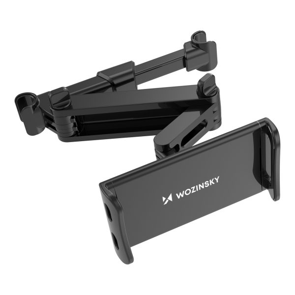 Uchwyt na zagłówek na tablet lub telefon regulowany czarny - obrazek 4
