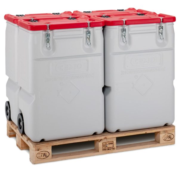 Pojemnik na odpady niebezpieczne MOBIL BOX 170L - czerwony - obrazek 3
