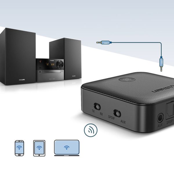 2w1 Nadajnik + odbiornik transmiter Bluetooth 5.0 do muzyki czarny - obrazek 3