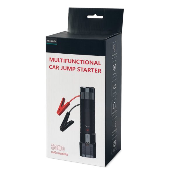 3w1 Rozruch auta Jump Starter + powerbank 8000mAh + latarka LED - czarny - obrazek 3