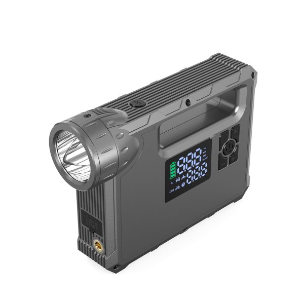4w1 Rozruch auta Jump Starter + powerbank 8000mAh + kompresor + latarka LED - czarny - obrazek 8