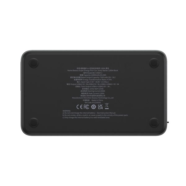 3w1 Rozruch auta Jump Starter 1200A + powerbank 7200mAh + latarka LED - czarny - obrazek 3