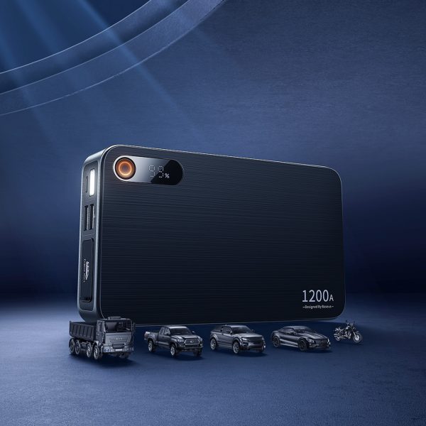 3w1 Rozruch auta Jump Starter 1200A + powerbank 7200mAh + latarka LED - czarny - obrazek 7