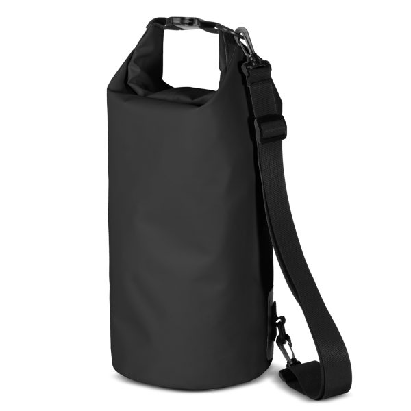 Worek plecak torba Outdoor PVC turystyczna wodoodporna 10L - czarny - obrazek 2