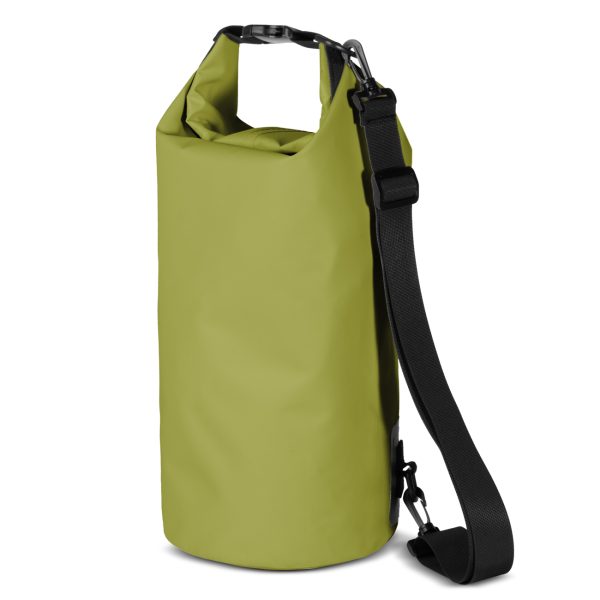 Worek plecak torba Outdoor PVC turystyczna wodoodporna 10L - zielona - obrazek 3