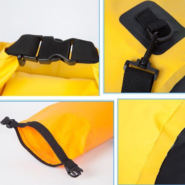 Worek plecak torba Outdoor PVC turystyczna wodoodporna 10L - szara - obrazek 6