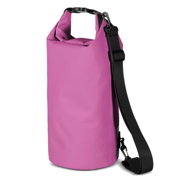 Worek plecak torba Outdoor PVC turystyczna wodoodporna 10L - różowa - obrazek 2