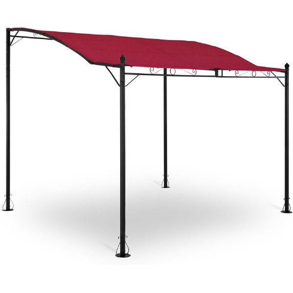 Zadaszenie ogrodowe altana wolnostojąca 2.6 x 3 x 2.5 m czerwona - obrazek 2