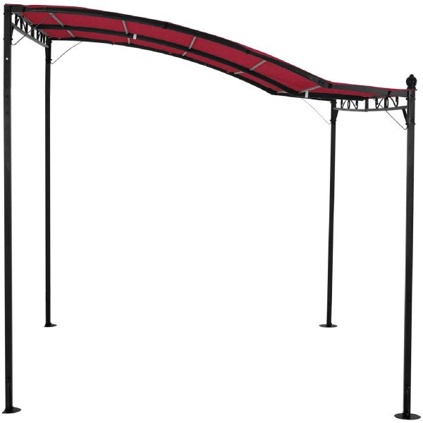 Zadaszenie ogrodowe altana wolnostojąca 2.6 x 3 x 2.5 m czerwona - obrazek 4