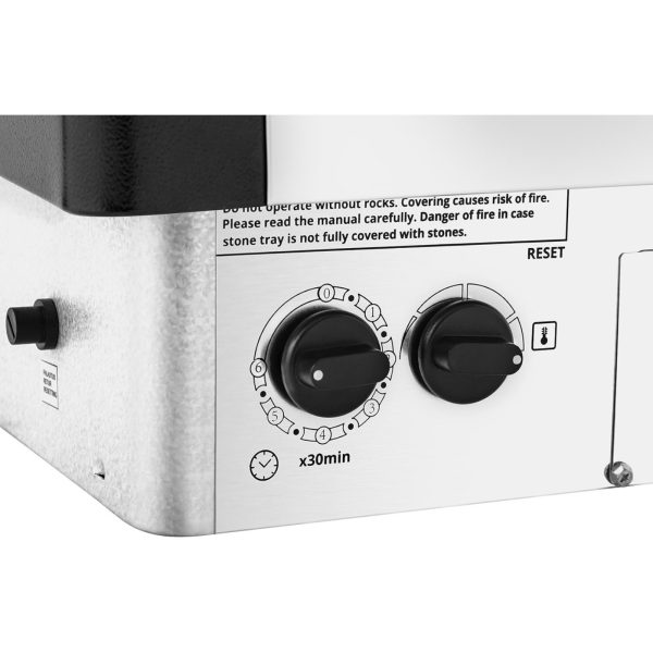 Piec do sauny elektryczny z wbudowanym sterowaniem 3-6 m3 do 110C 400 V 4.5 kW srebrno-czarny - obrazek 4