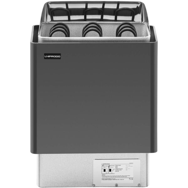 Piec do sauny elektryczny 3-6 m3 do 110C 400 V 4.5 kW czarno-srebrny - obrazek 5