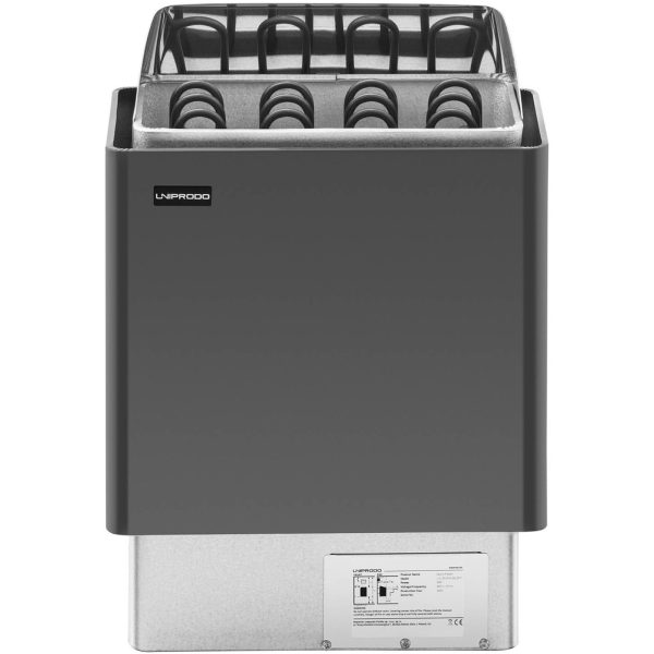 Piec do sauny elektryczny 5-9 m3 do 110C 400 V 6 kW czarno-srebrny - obrazek 6