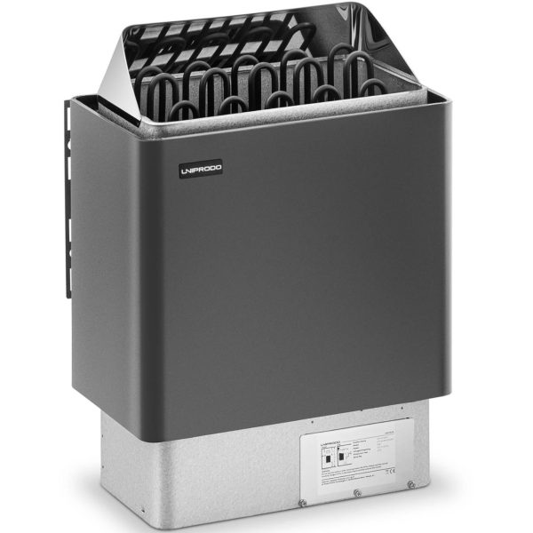 Piec do sauny elektryczny 9-13 m3 do 110C 400 V 9 kW czarno-srebrny - obrazek 2