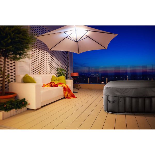 Jacuzzi ogrodowe dmuchane z masażem 4 osobowe 42C 600 l czarno-białe - obrazek 8