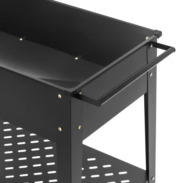 Wózek kwietnik ogrodowy metalowy na kwiaty zioła z półką 100 x 50 x 79 cm - obrazek 5