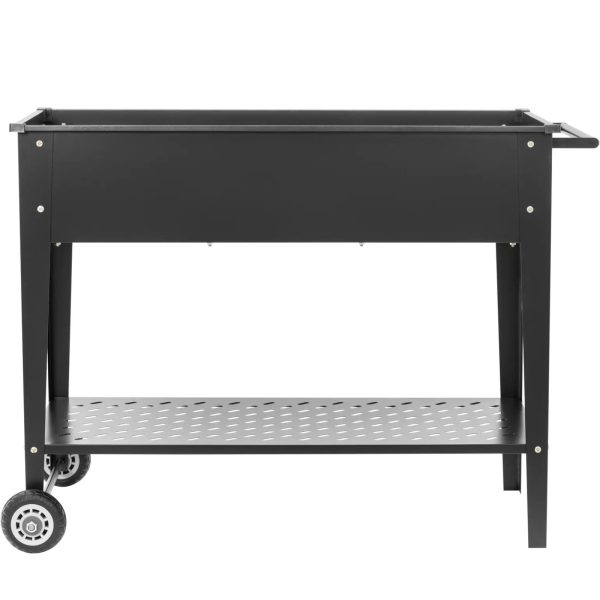 Wózek kwietnik ogrodowy metalowy na kwiaty zioła z półką 100 x 50 x 79 cm - obrazek 6
