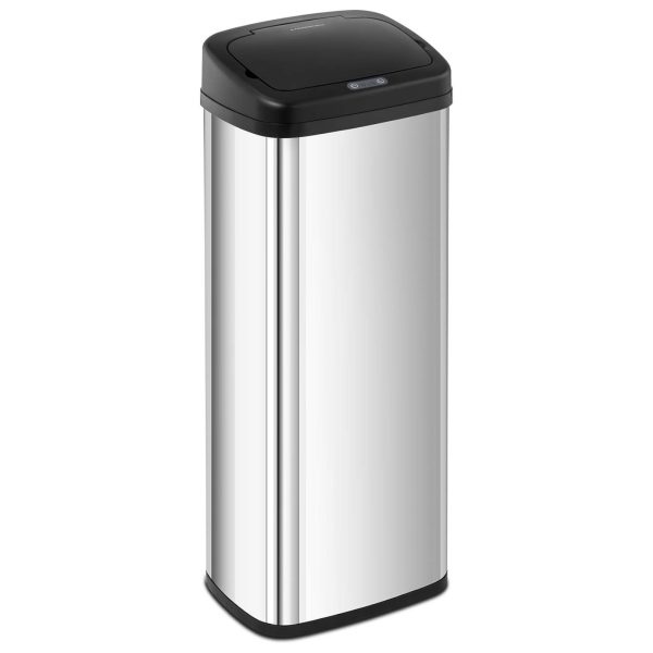 Kosz na śmieci automatyczny bezdotykowy z czujnikiem ruchu 30 cm 50 l SREBRNY - obrazek 2