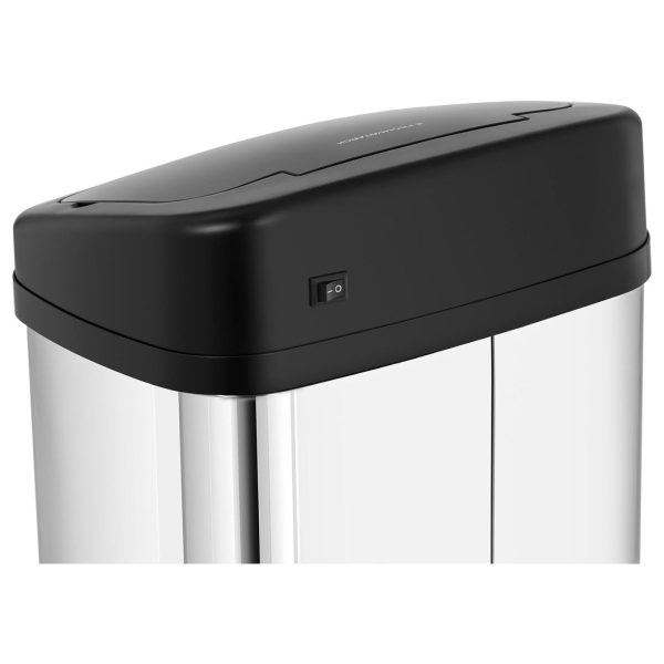 Kosz na śmieci automatyczny bezdotykowy z czujnikiem ruchu 30 cm 50 l SREBRNY - obrazek 4