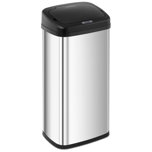 Kosz na śmieci automatyczny bezdotykowy prostokątny z czujnikiem ruchu 30 cm 40 l - obrazek 2