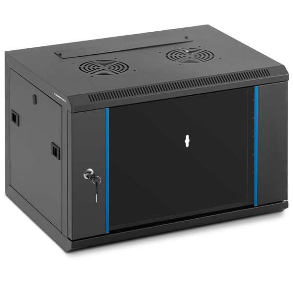 Szafa RACK serwerowa instalacyjna wisząca 19'' 6U IP20 do 60 kg 54x40x35 cm CZARNA - obrazek 2