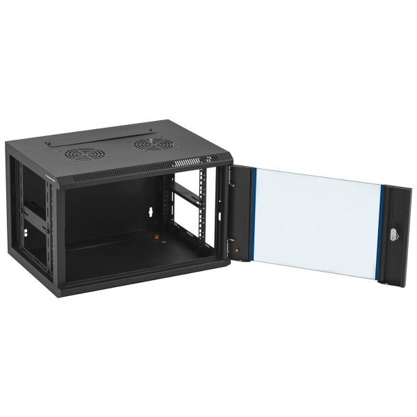 Szafa RACK serwerowa instalacyjna wisząca 19'' 6U IP20 do 60 kg 54x40x35 cm CZARNA - obrazek 6