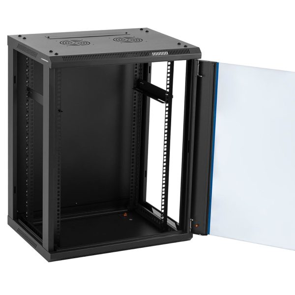 Szafa RACK serwerowa instalacyjna wisząca 19'' 15U IP20 do 60 kg 60x45x87 cm CZARNA - obrazek 3