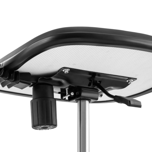 Krzesło robocze warsztatowe z oparciem do 120 kg 450-590 mm czarne - obrazek 3